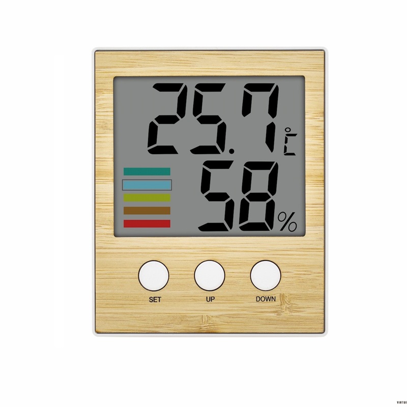 Digital Thermo Hygrometer Clock For Desk